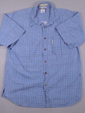 🌊 Columbia River Lodge Plaid Fishing Shirt Mens M Blue PFG Coastal